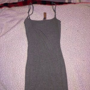 grey skims fitted long dress
